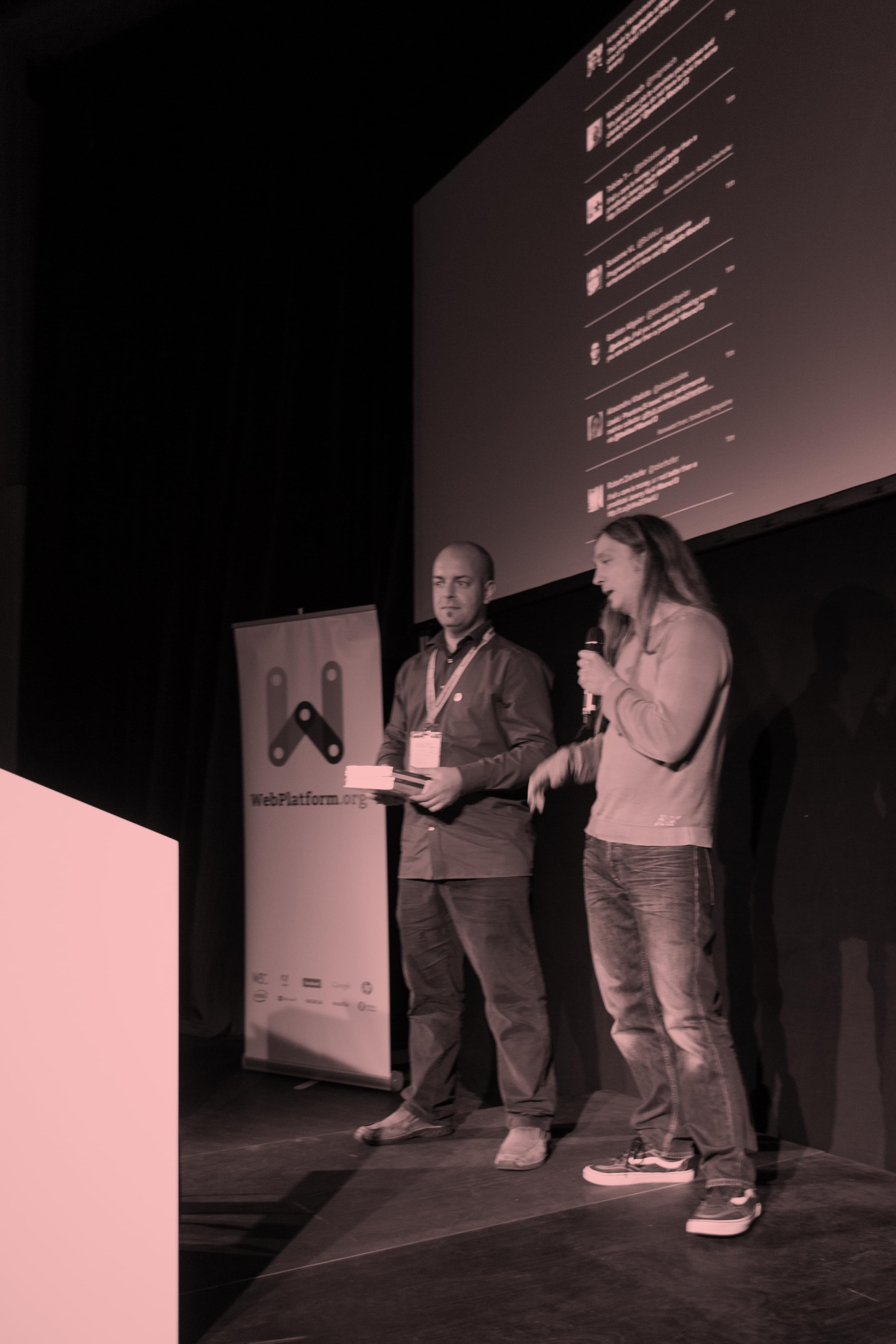 Joschi Kuphal and Marc Thiele on the stage of the Orpheum.